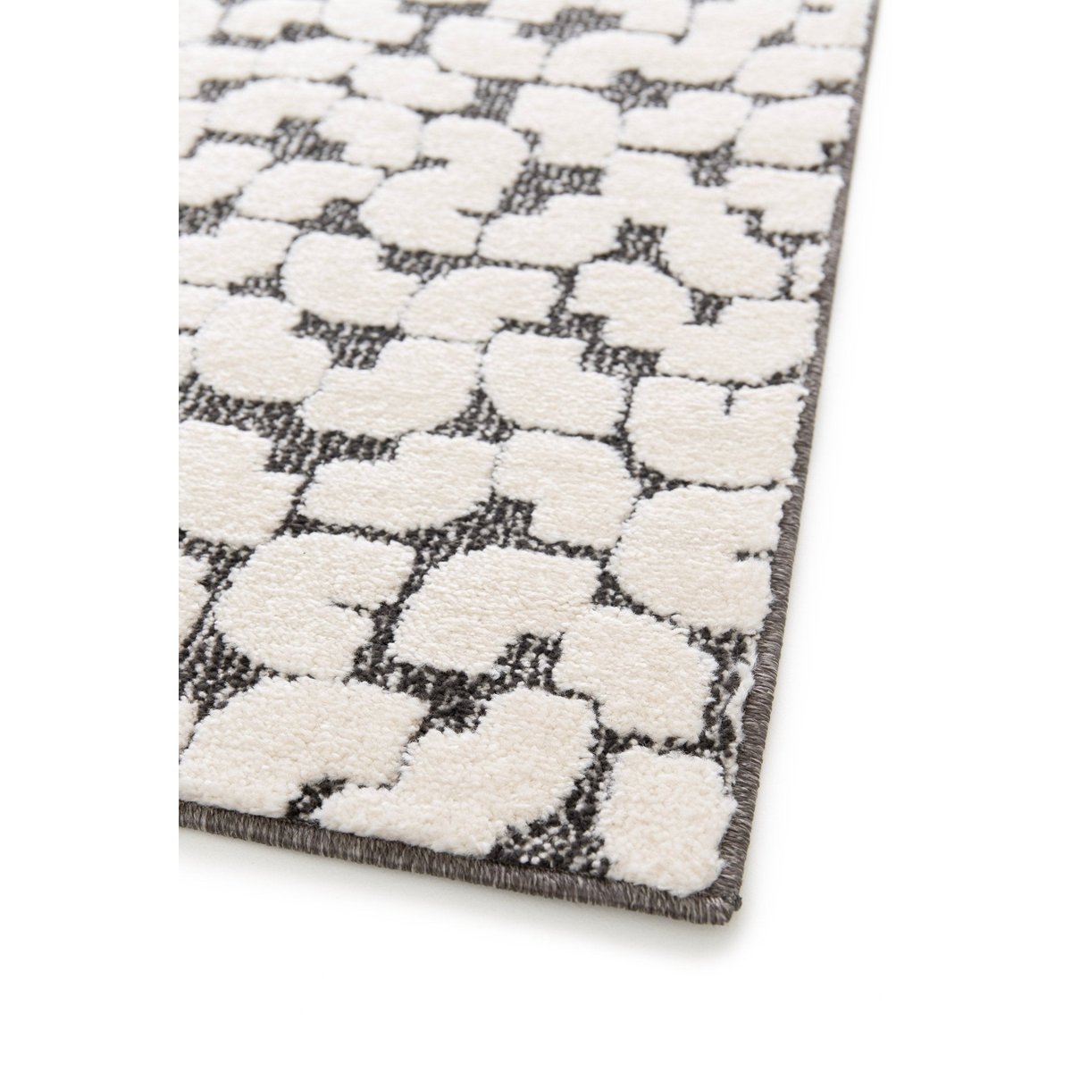 Tapis doux effet sculpté beige et blanc OPUS gris minéral, AFK LIVING