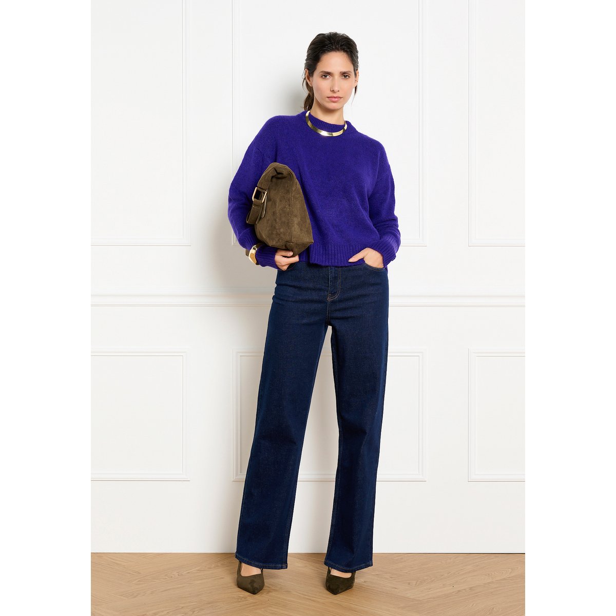 Pull doux à coupe décontractée purple, LOLALIZA
