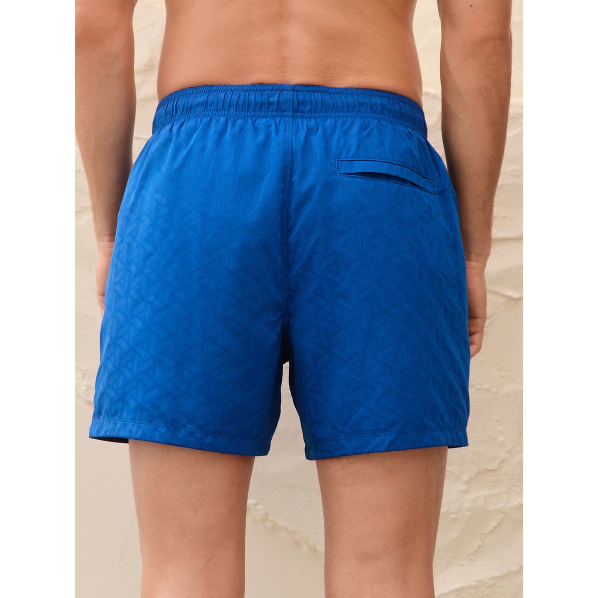 Short de bain en jacquard géométrique 5 po bleu, NEXT