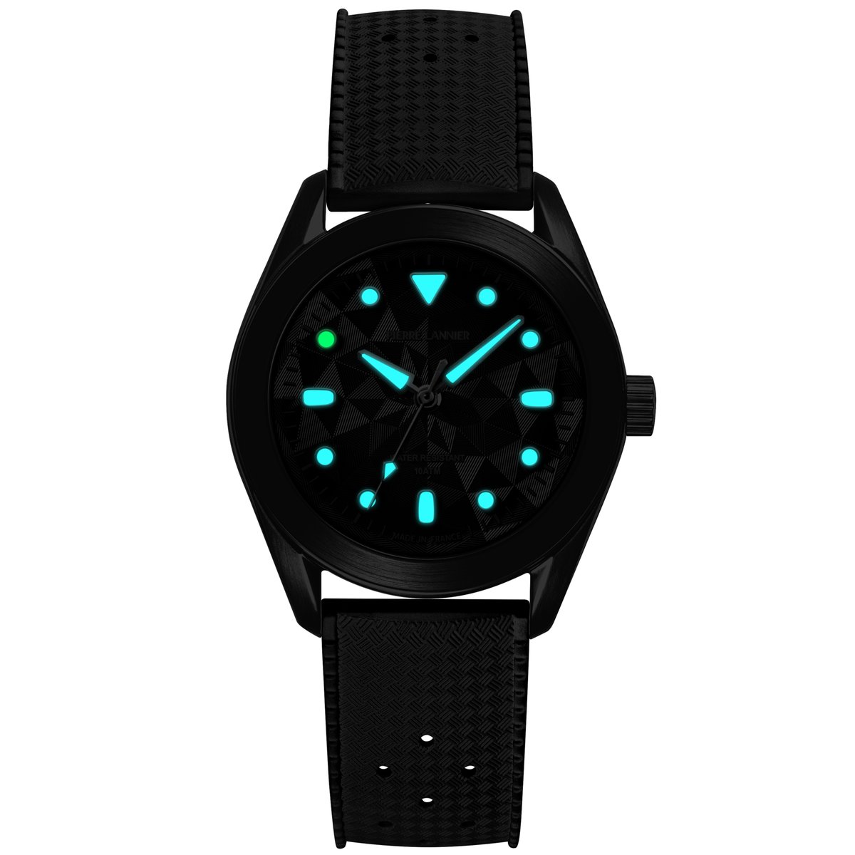 Montre Analogique BORA argenté vert blanc, PIERRE LANNIER
