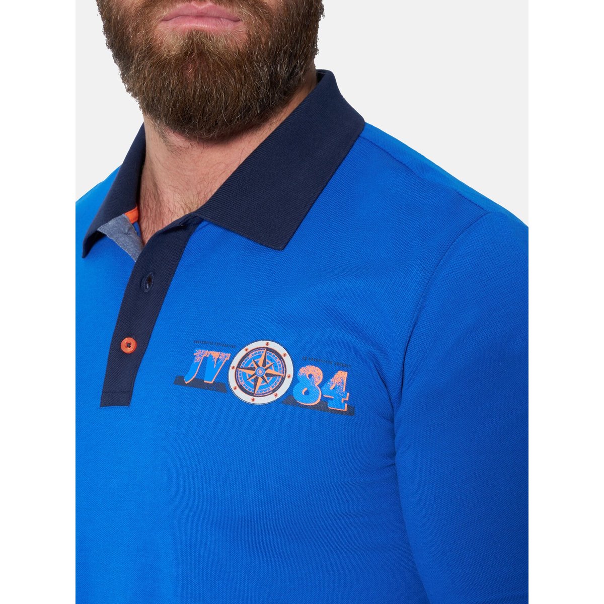 Polo à manches longues JONFINN bleu roi, JAN VANDERSTORM