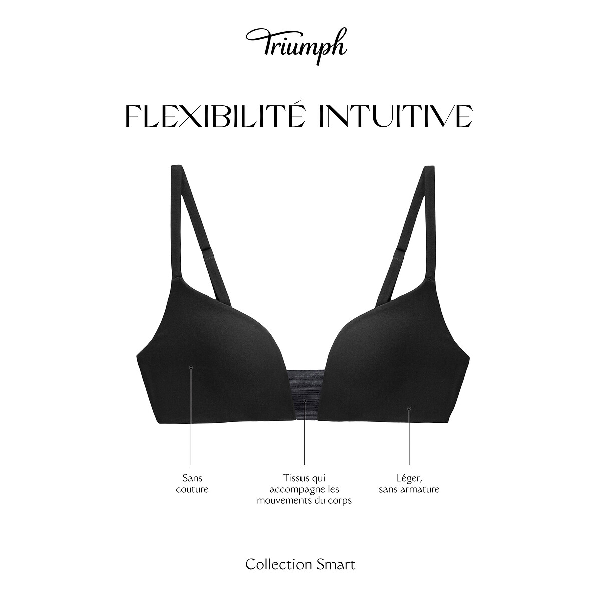 BH met softings Flex Smart zwart, TRIUMPH