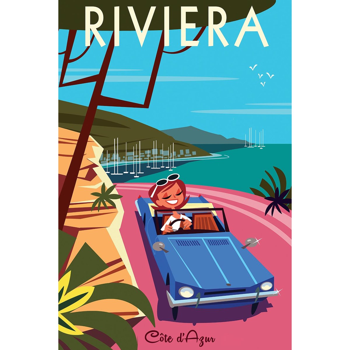 Tableau cote d'azur riviera toile imprimée, HEXOA