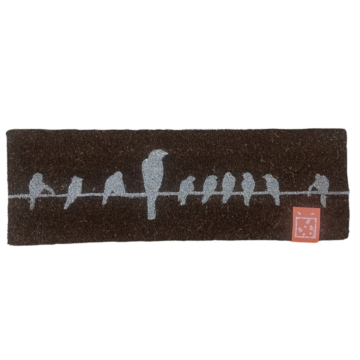 Tapis Oiseaux marron fibres/coco 75 x 25 cm couleur unique, ESSCHERT DESIGN