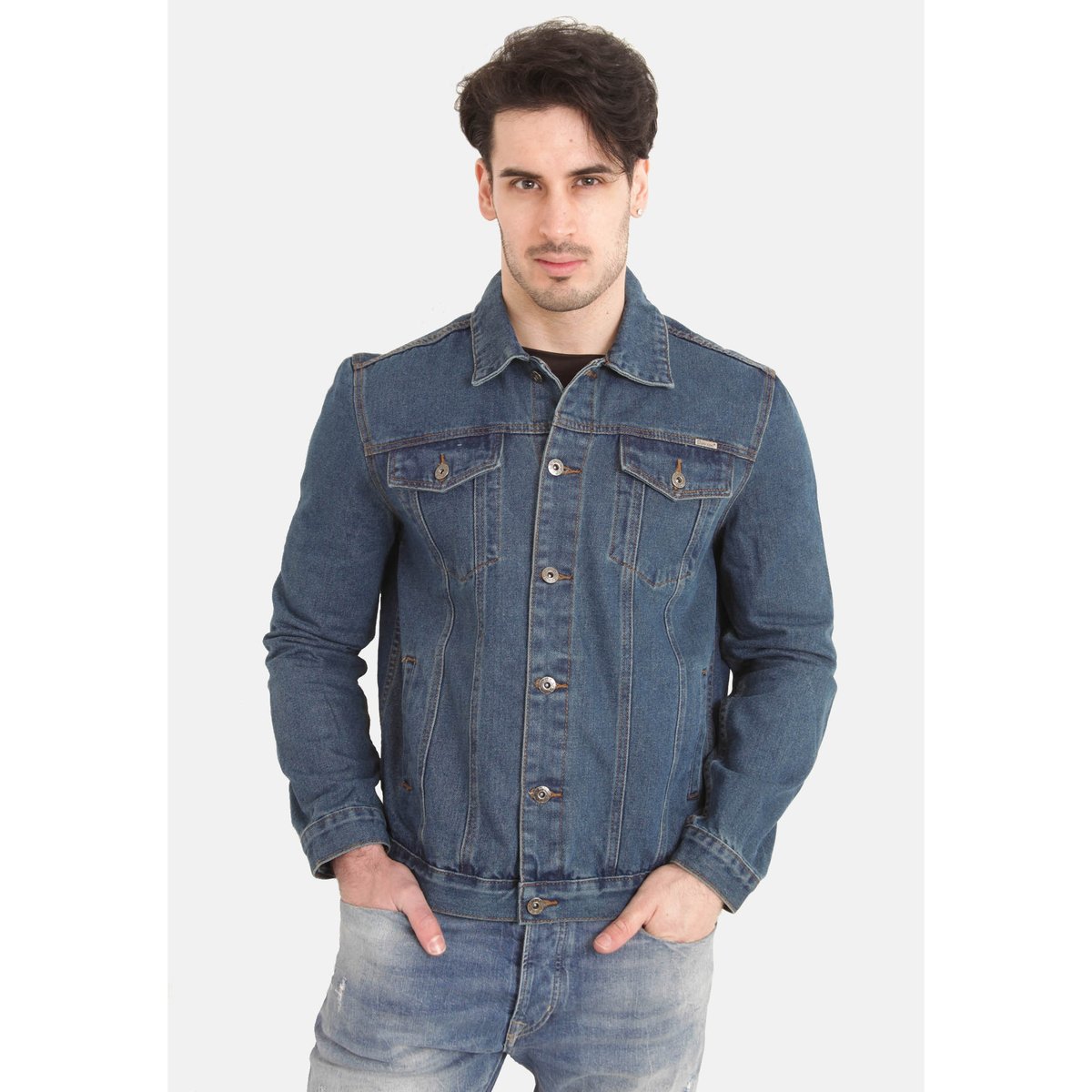 Veste Denim Grande Taille Western bleu denim, DUKE