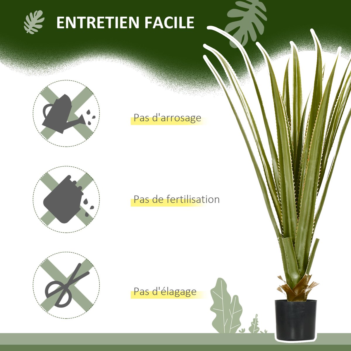Plantes artificielles Plastique Vert vert, HOMCOM