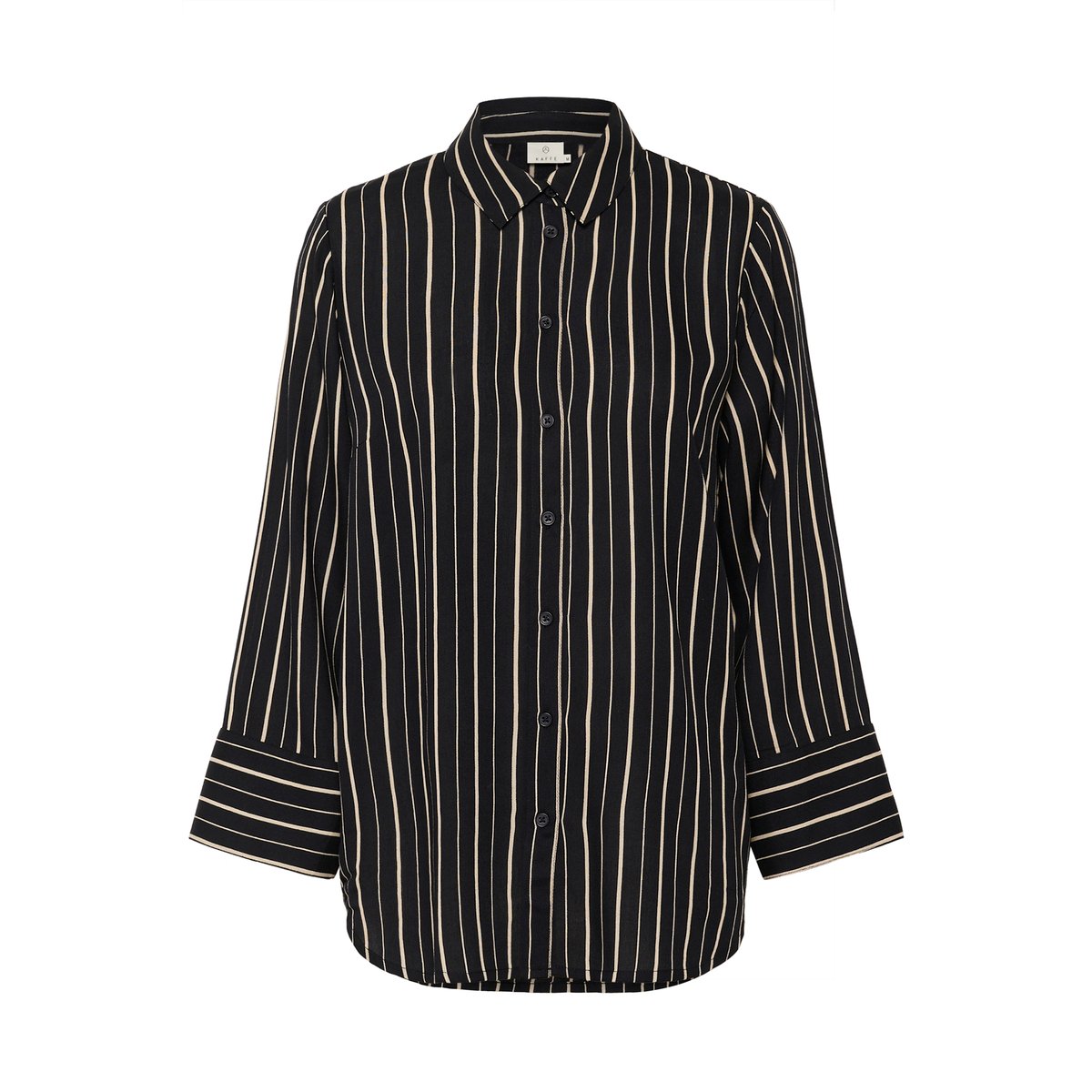 Long sleeved shirt noir/poudre rayé, KAFFE