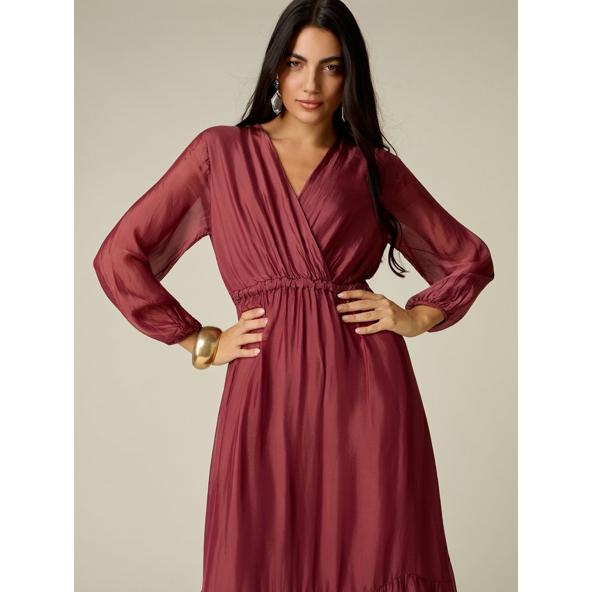Robe longue burgundy, OLTRE