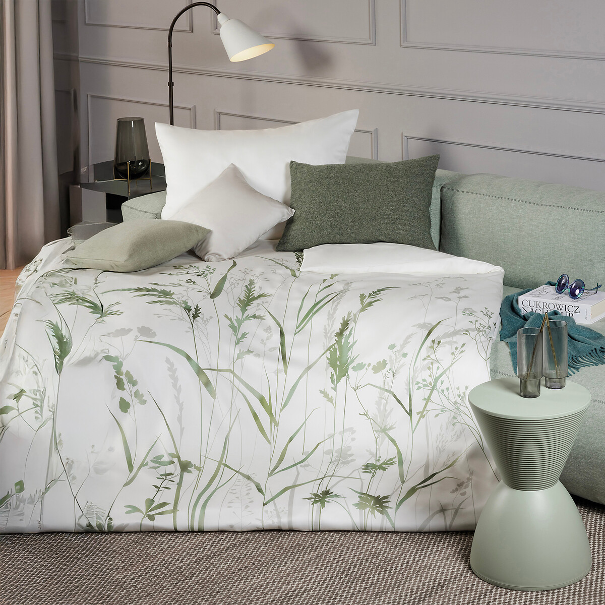 Fourre de duvet - Cellulose avec motif - Biarritz blanc, EUROPE & NATURE 