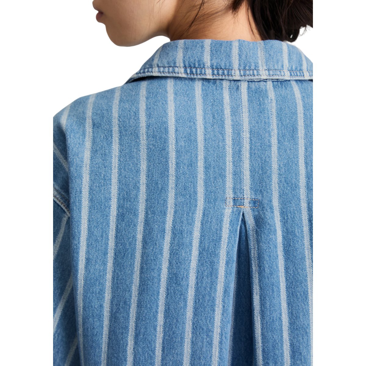 Robe en jean rayée, coupe ample en pur coton organique bleu, MARC O’POLO DENIM