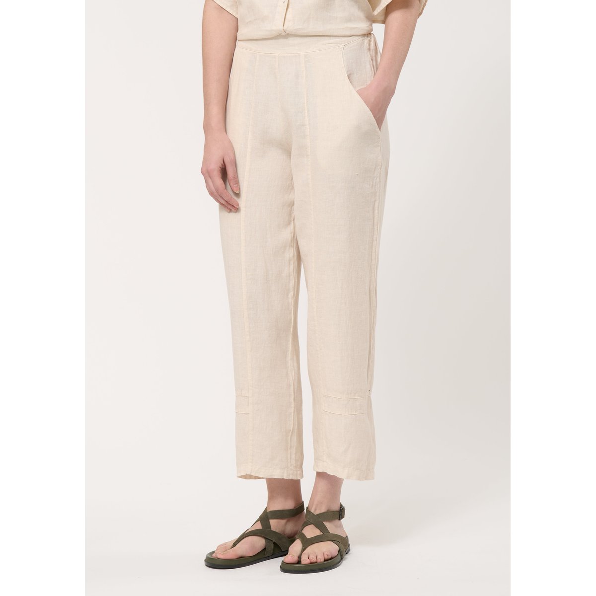 Pantalon 7/8ème en lin naturel, HUMILITY