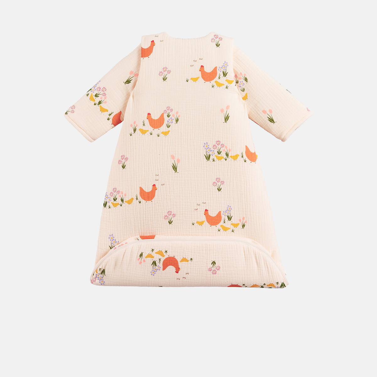 Saco de dormir de inverno, gaze de algodão bio, estampado de galinha, POULETTE rosa, LA REDOUTE INTERIEURS