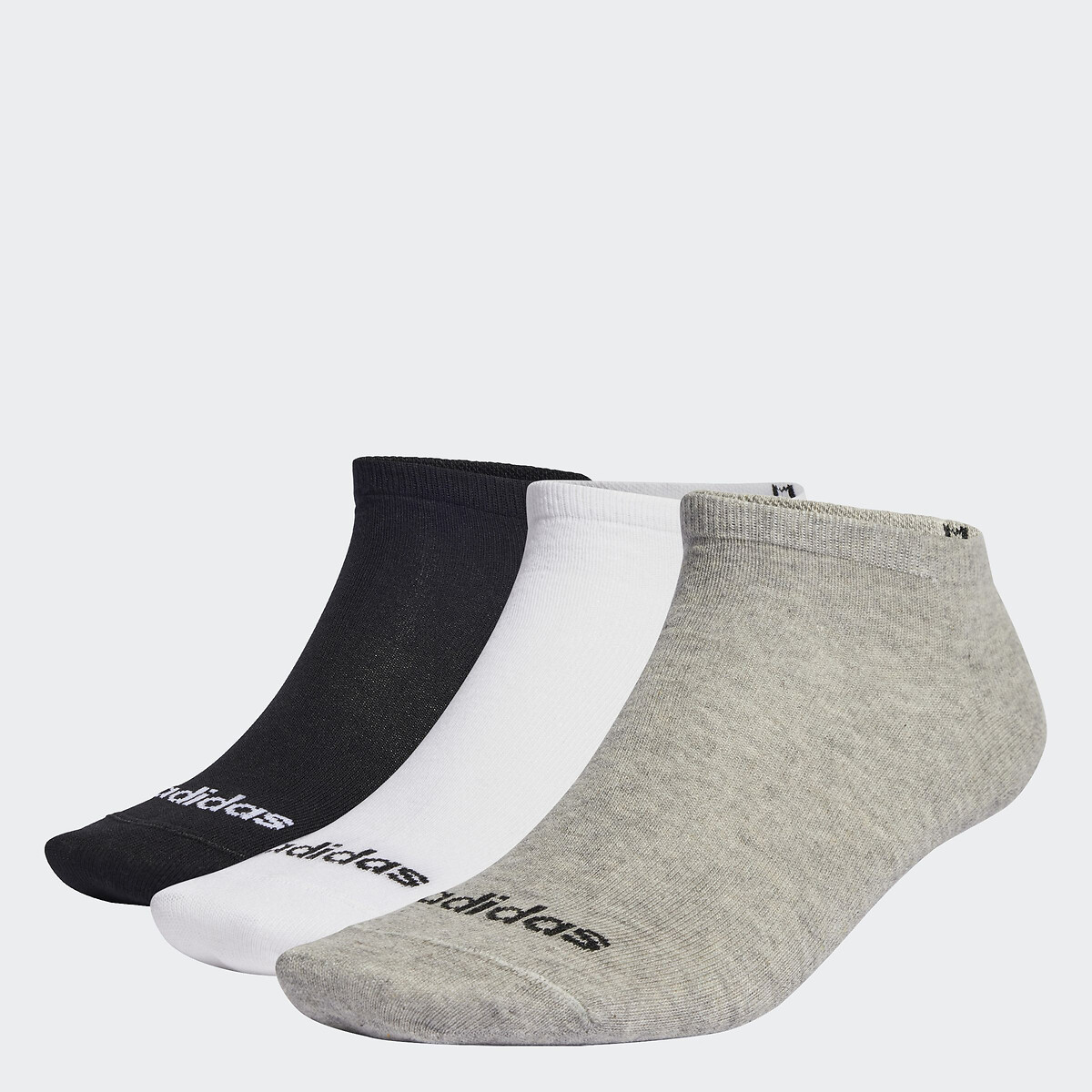 Lot de 3 paires de chaussettes basses noir + blanc + gris, adidas Performance