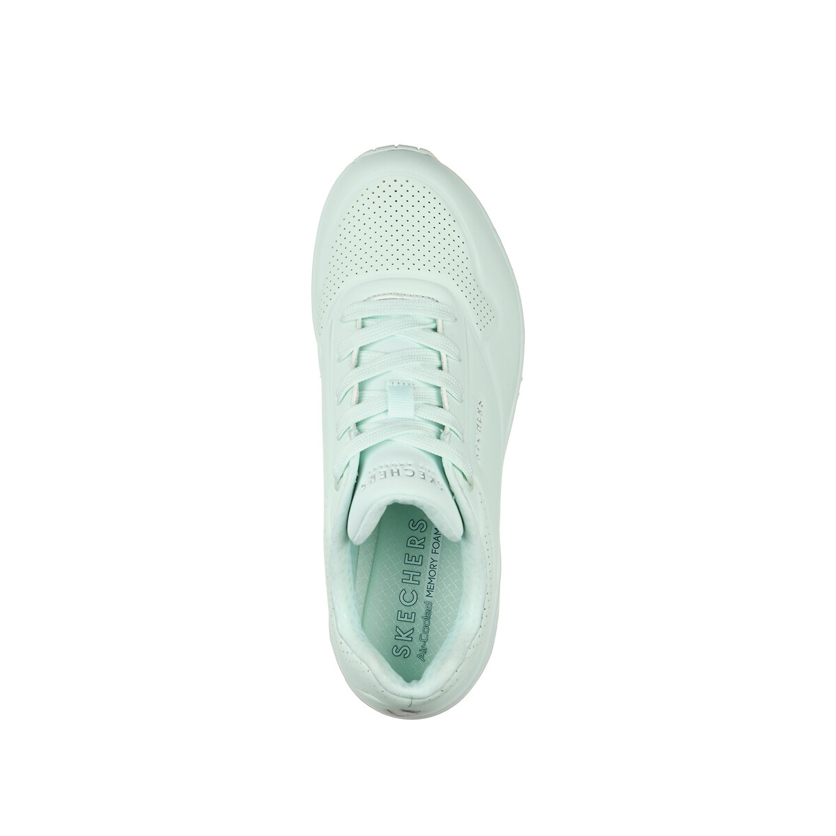 Baskets Uno Frosty Kicks blanc/vert, SKECHERS