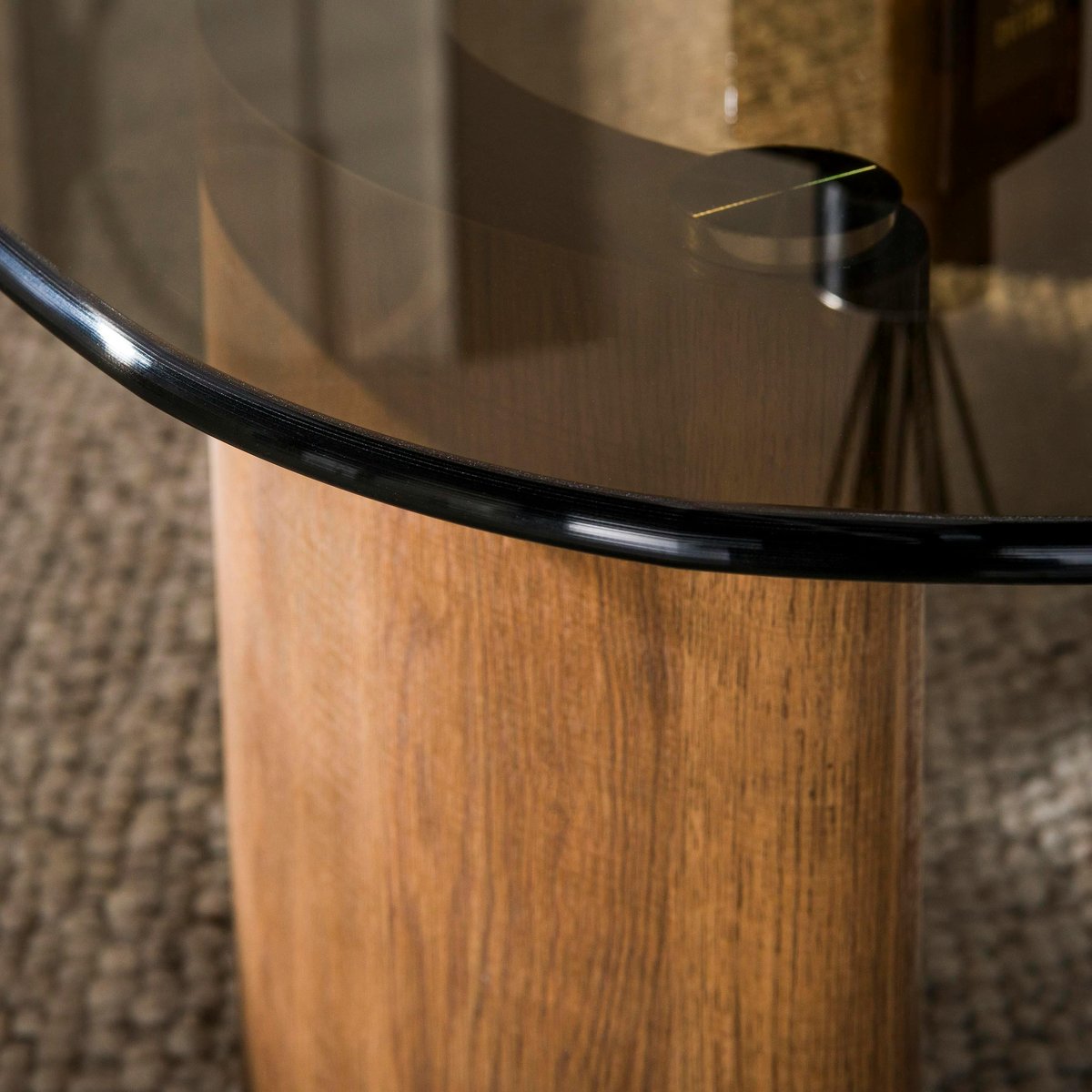 Table basse verre fumé design organique MILOS marron, PIER IMPORT