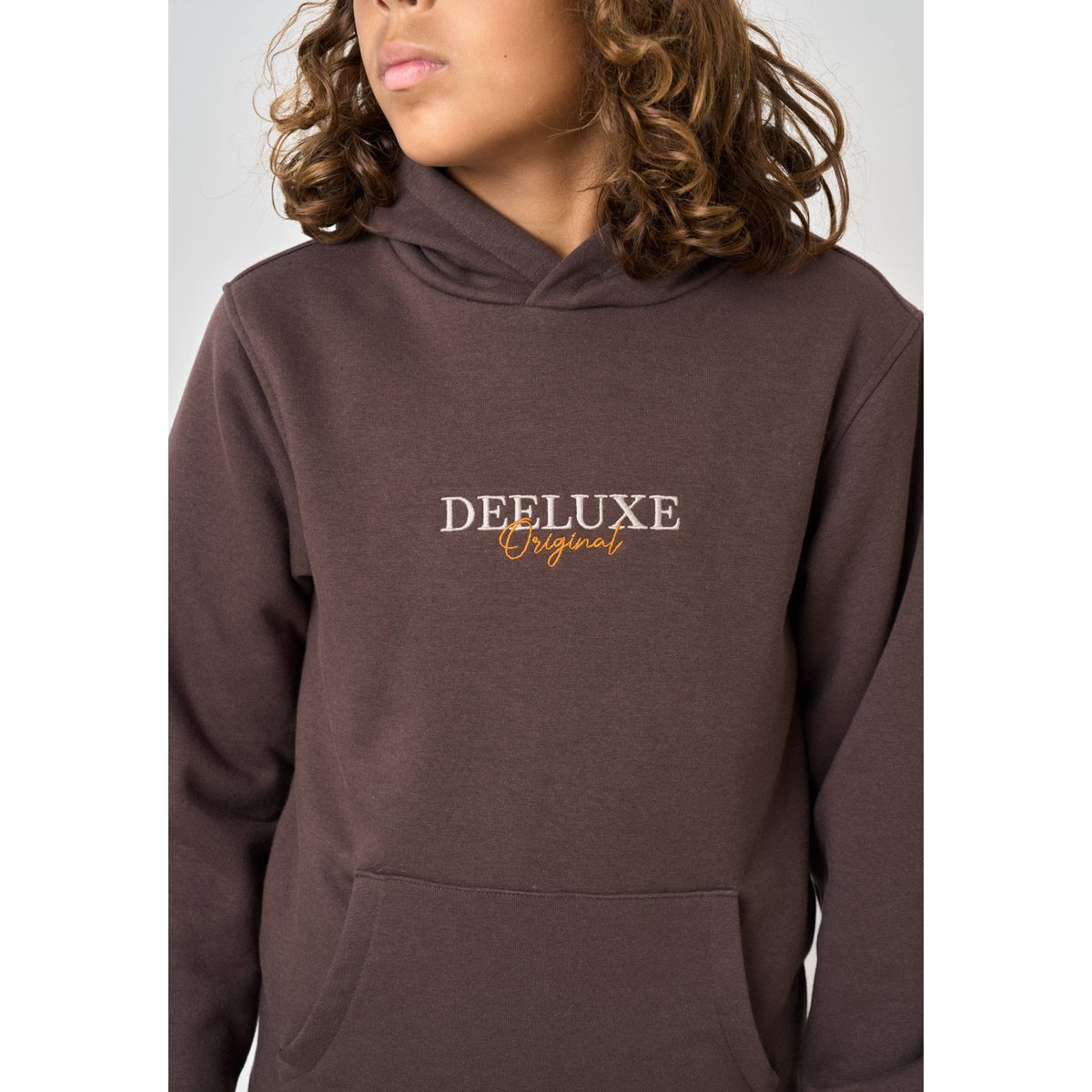 Sweat à capuche regular garçon imprimé deeluxe original RAWJORN espresso, DEELUXE