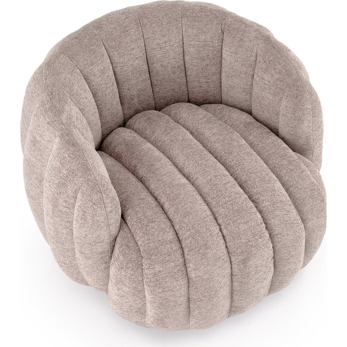 Fauteuil pivotant collection FRASER en chenille beige, RECOLLECTION