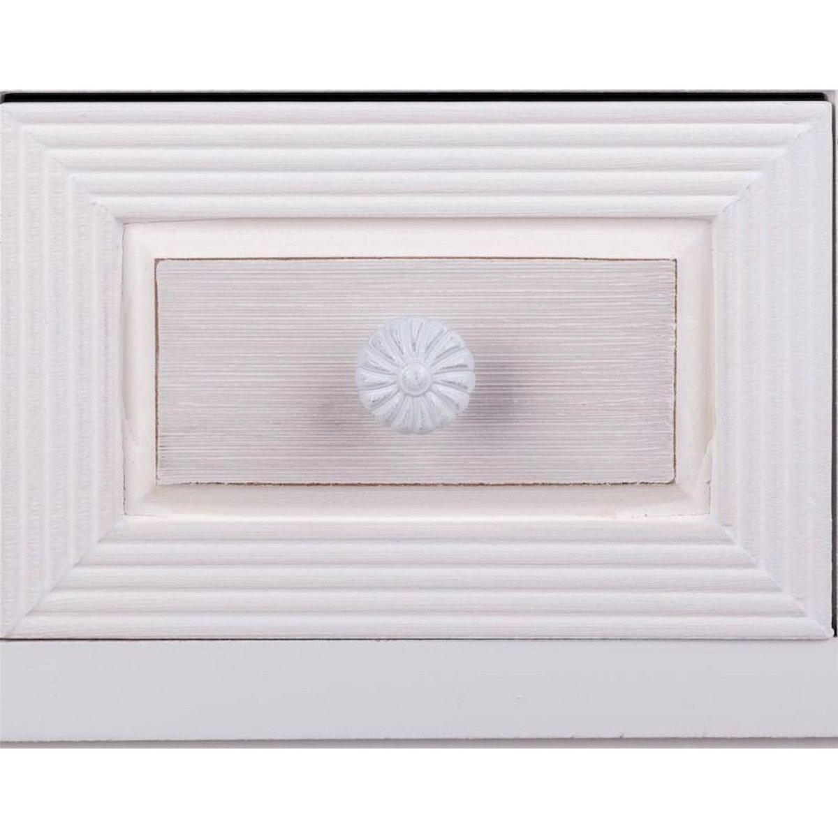 Table de chevet en bois avec tiroir rectangulaire blanc mat élégant, RECOLLECTION