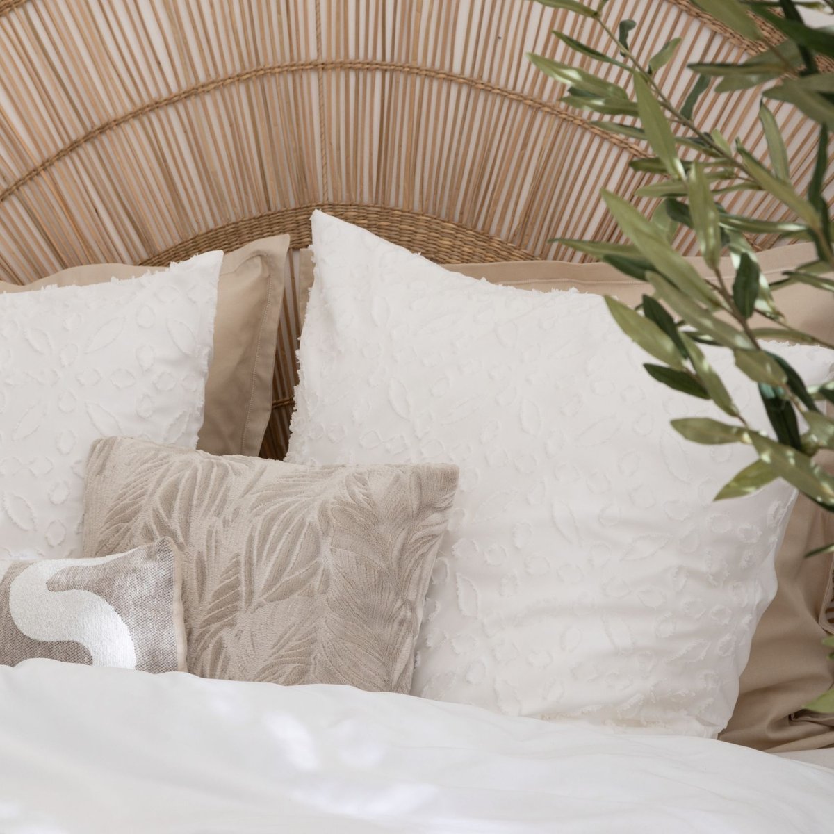 Parure de lit en jacquard EDIE blanc, ATMOSPHERA