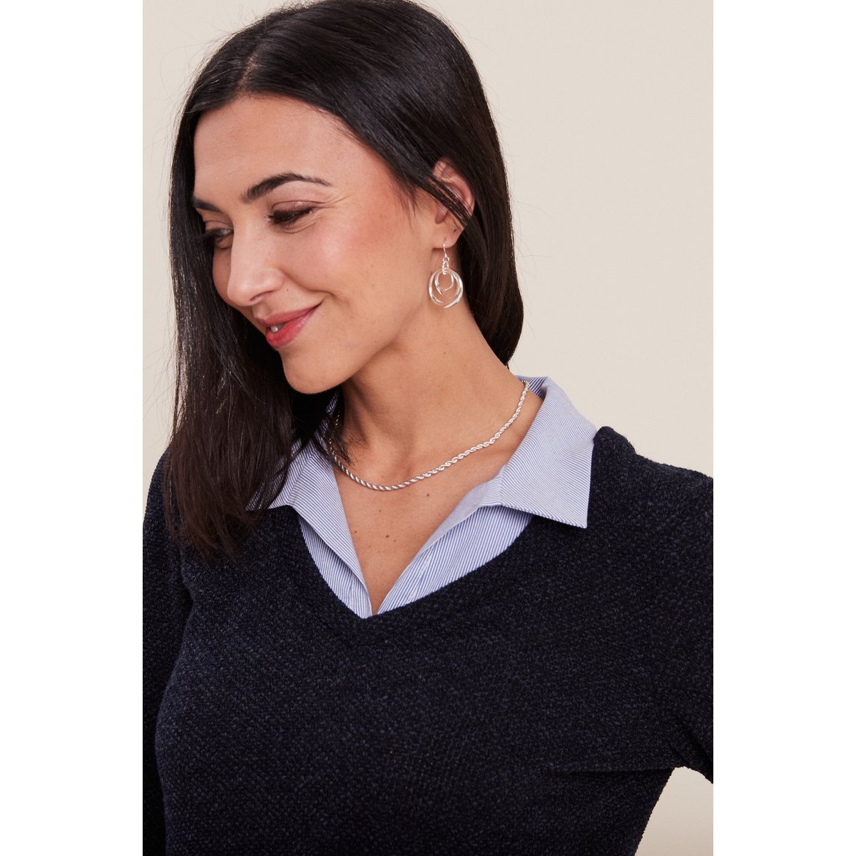 T-shirt manches 3/4 bleu marine, BREAL