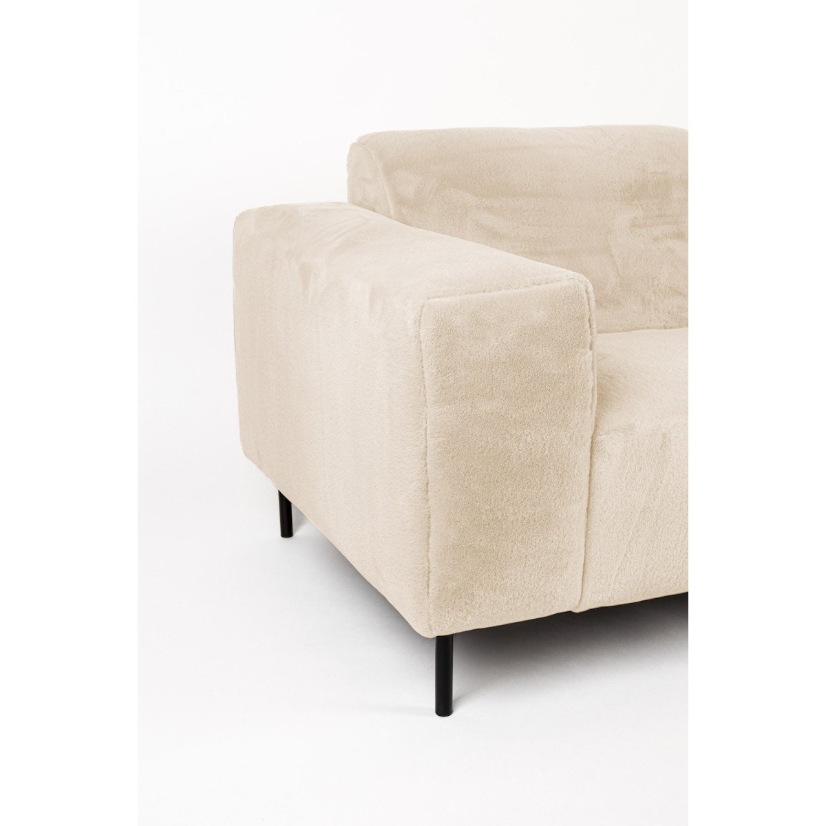 Canapé 2,5 places en tissu doux - QUADRO crème, MATHI DESIGN
