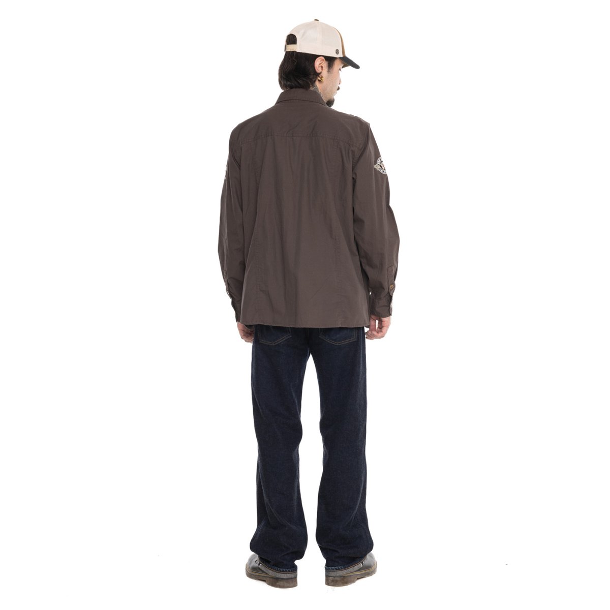 Chemise coton STOP marron, VON DUTCH