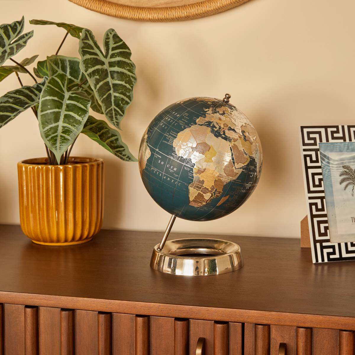 Globe terrestre décoratif D20 cm RESO bleu, ATMOSPHERA