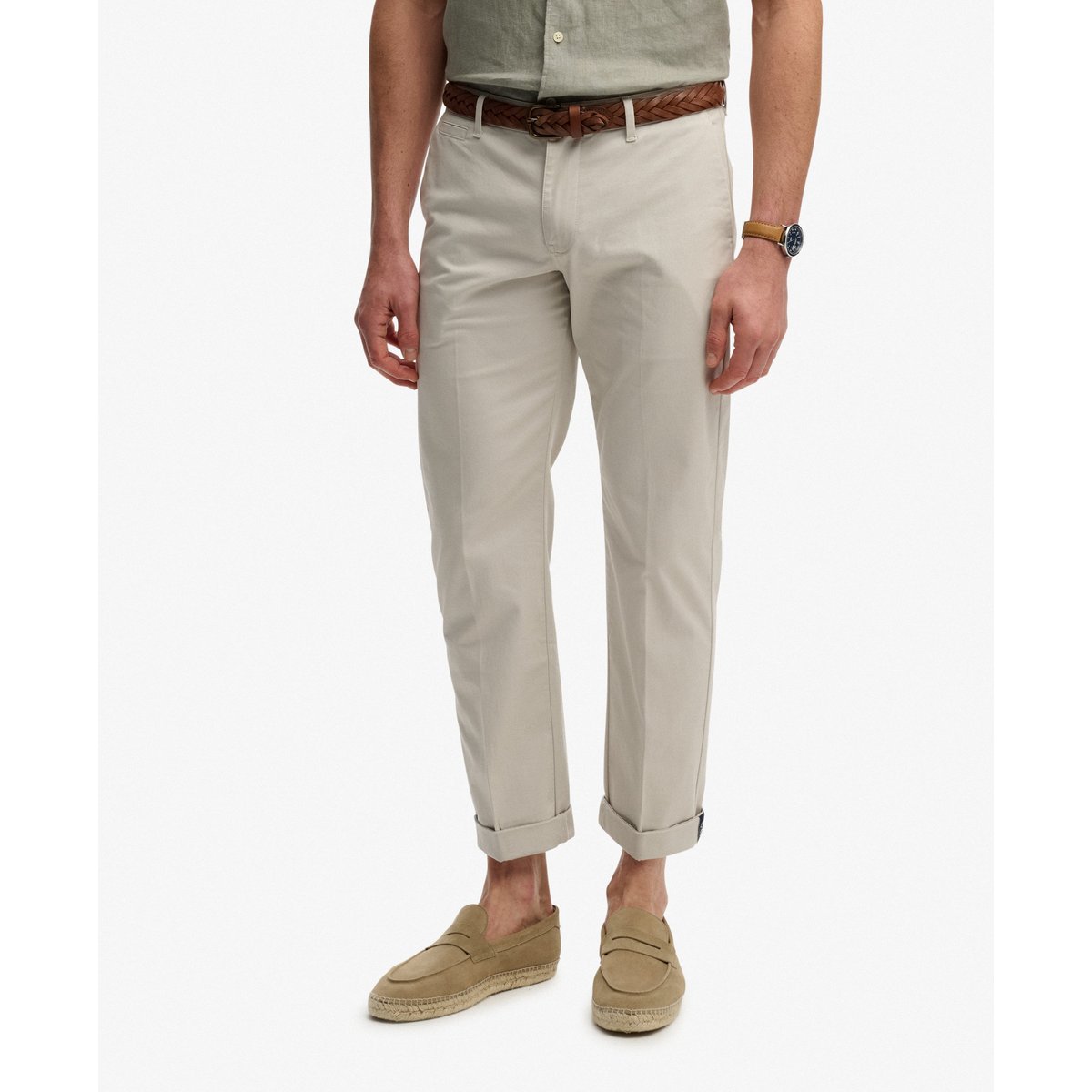 Chino Premium coupe classique gris jour de pluie, SUPERDRY
