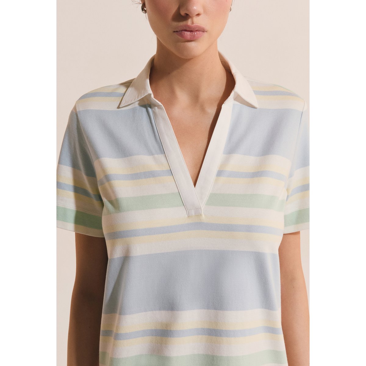 Robe courte à rayures en coton RAIPONCE RAY bleu azur, ETAM