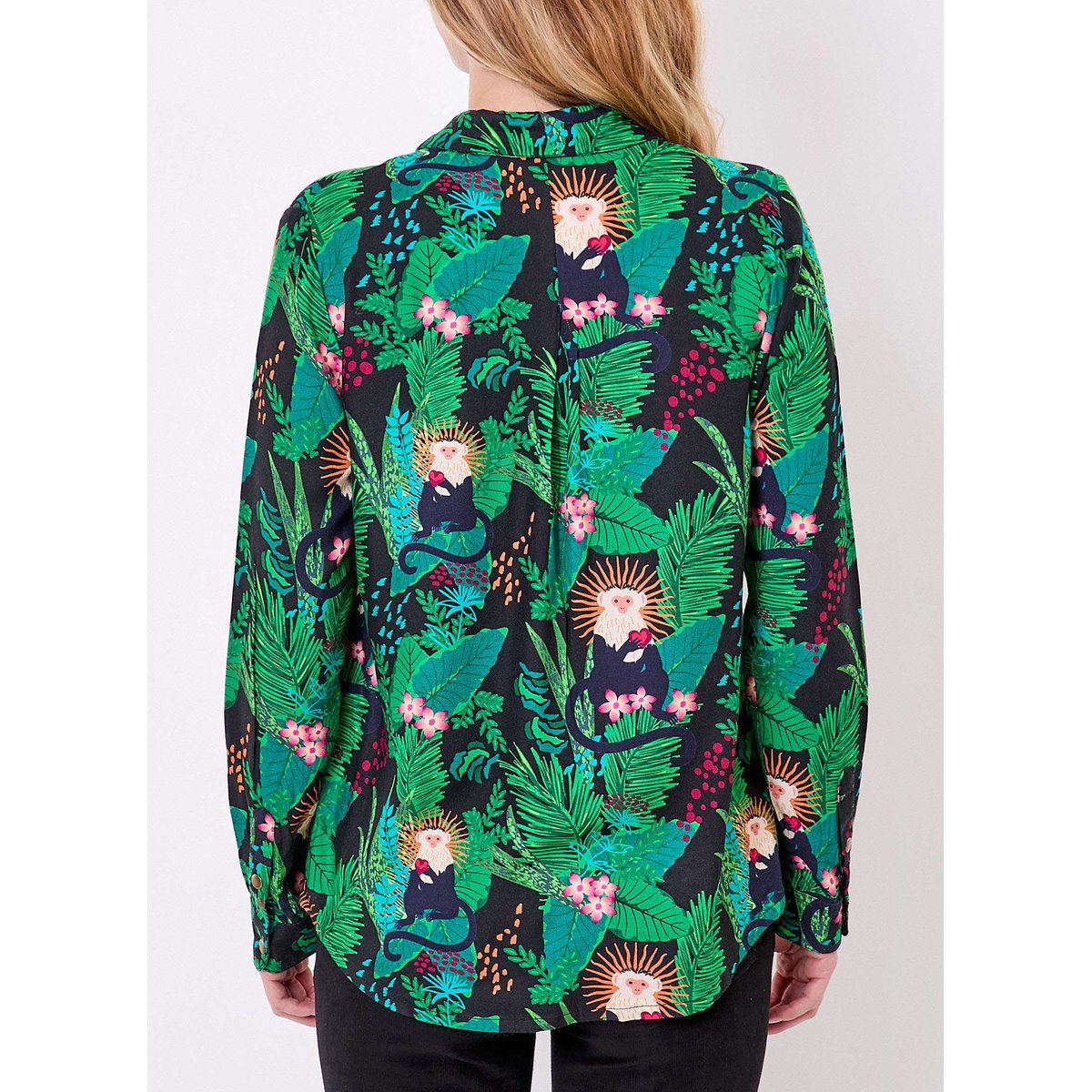 Chemise fluide imprimée FEBY noir monkey, LA FIANCÉE