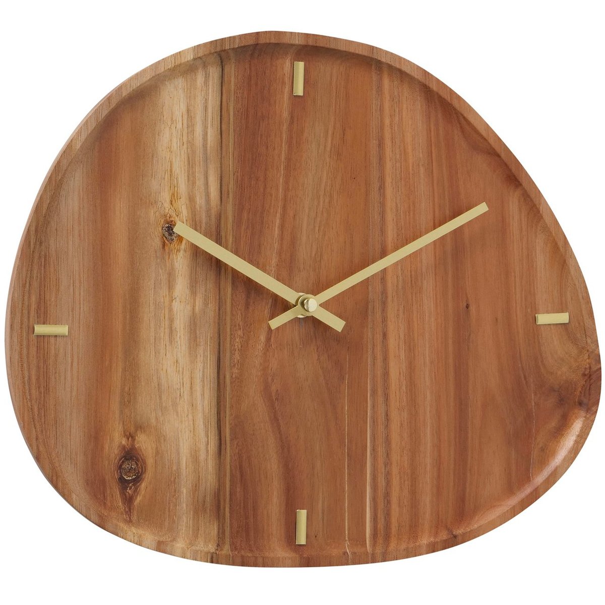 Horloge murale en acacia et métal doré 30x35x4cm bois, WADIGA