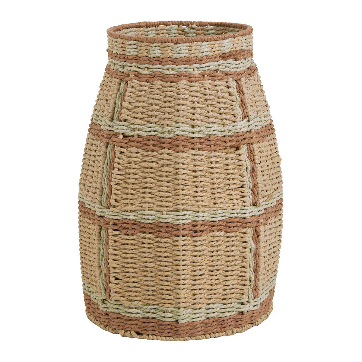 Vase décoratif HOKA corde de papier naturel, BLANC D’IVOIRE