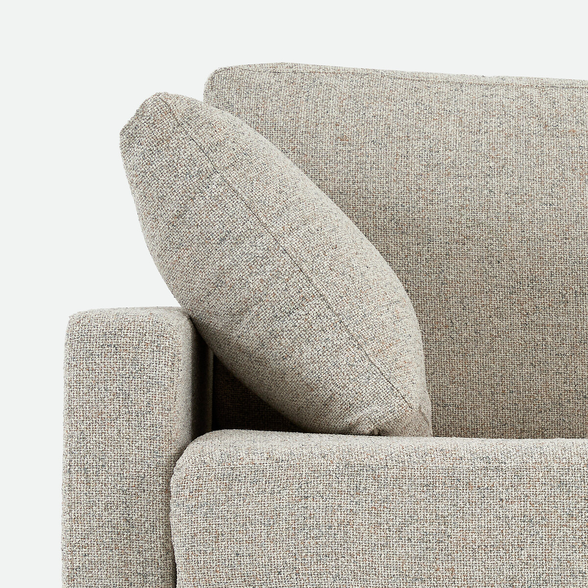 Canapé d'angle, convertible, 4 places, Standard, tissu texturé moucheté, TIMOR ecru/bleu, LA REDOUTE INTERIEURS