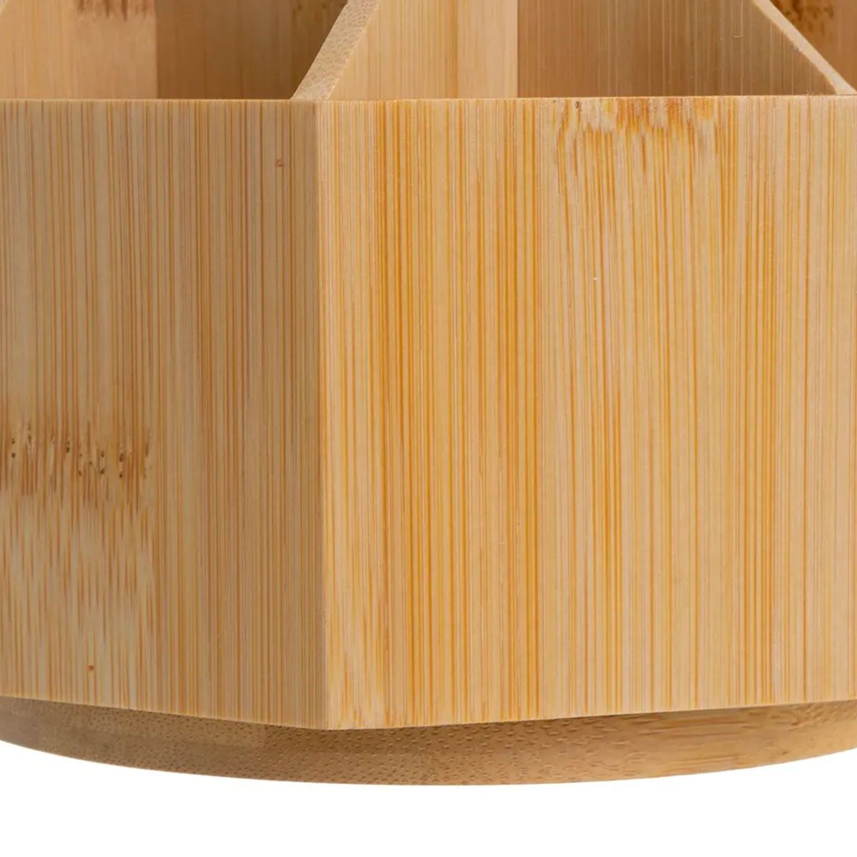 Organiseur rangement maquillage bambou rotatif 17x17x12cm bois, WADIGA