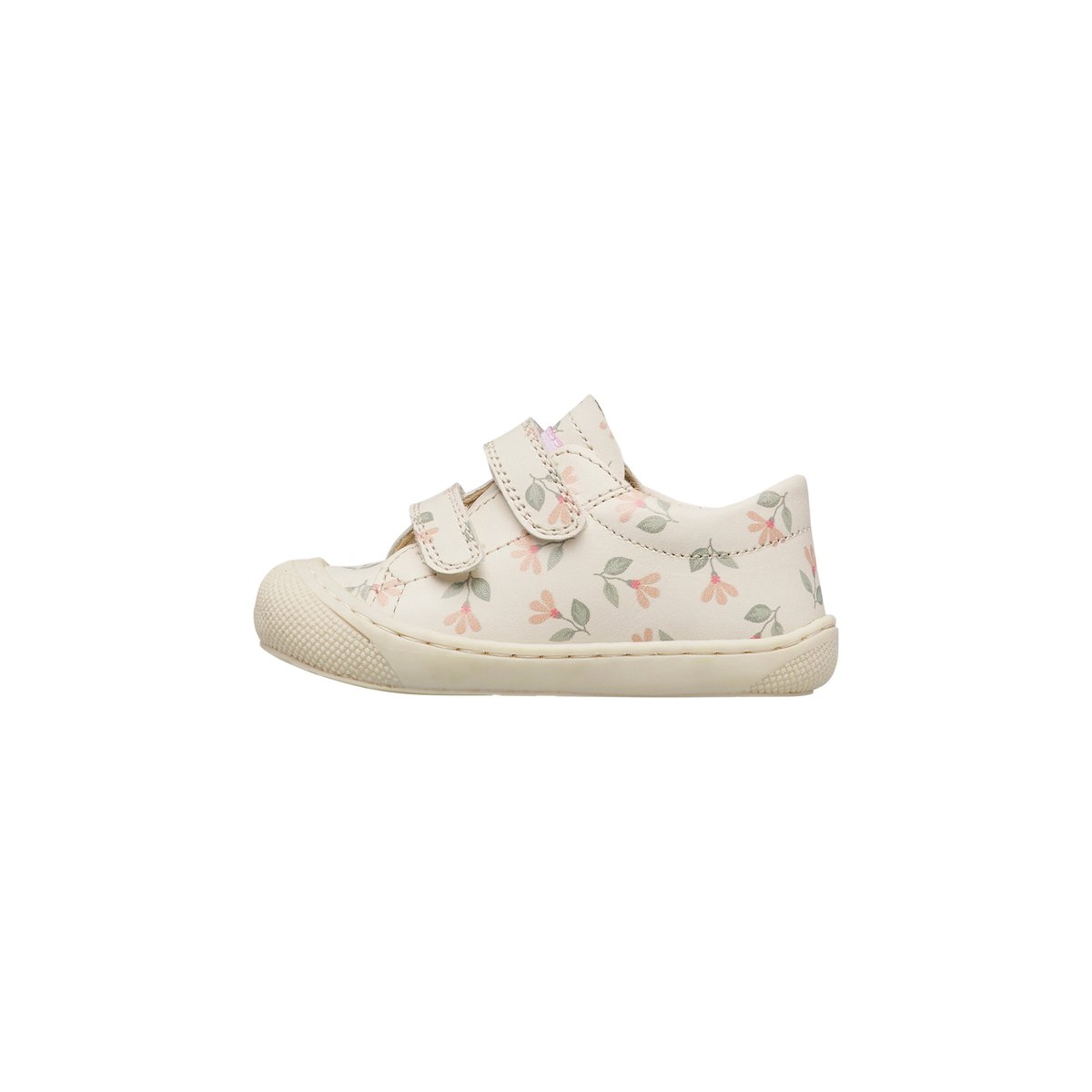 Chaussures premiers pas en cuir COCOON LOW VL blanc crème-rose, NATURINO