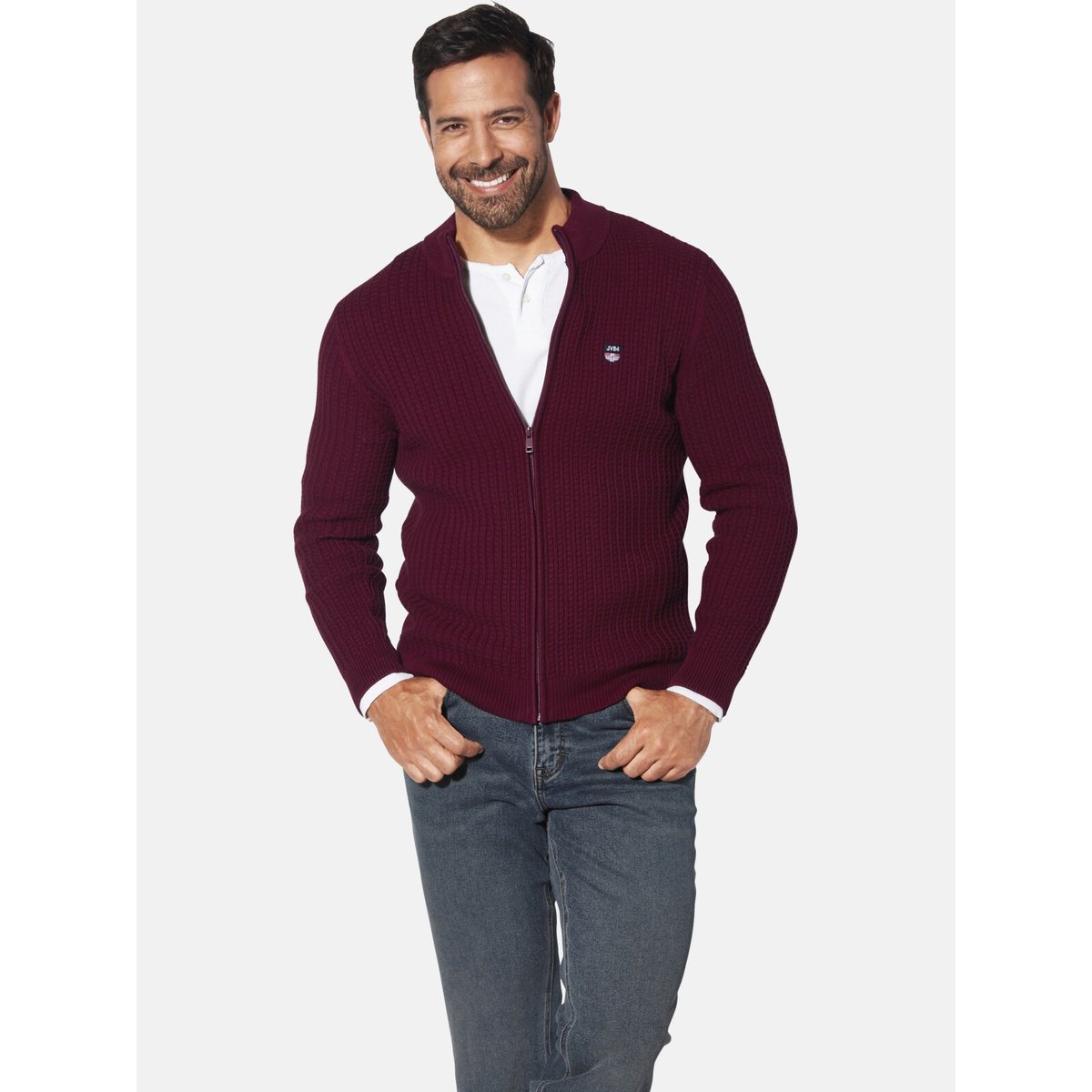 Gilet en maille ONERVA rouge foncé, JAN VANDERSTORM