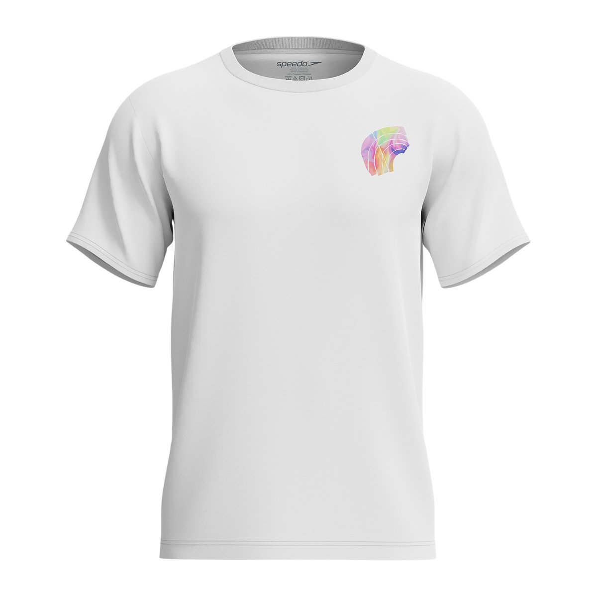 T-shirt manches courtes motif/style logo PRIDE blanc / arc-en-ciel, SPEEDO