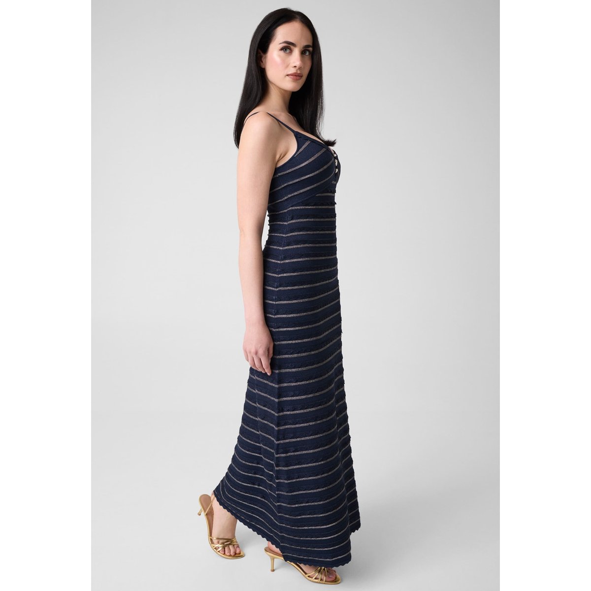 Fil textile Long Dress bleu foncé, GUESS