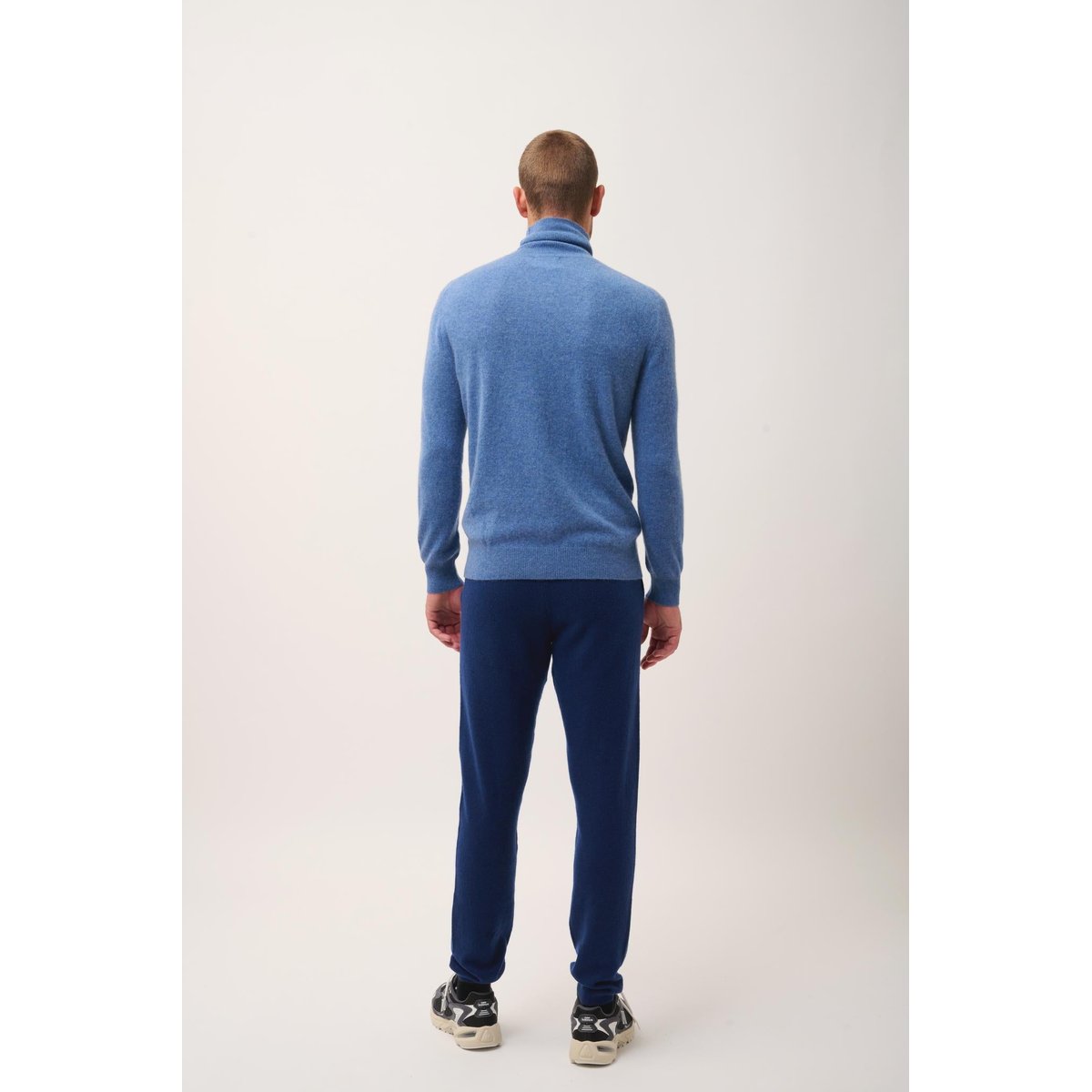 Pull Col Roulé Bleu Denim Connor bleu denim, JUST CASHMERE