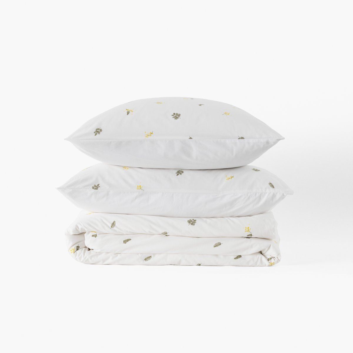 Housse de couette NÉO blanc mimosa, CARRE BLANC