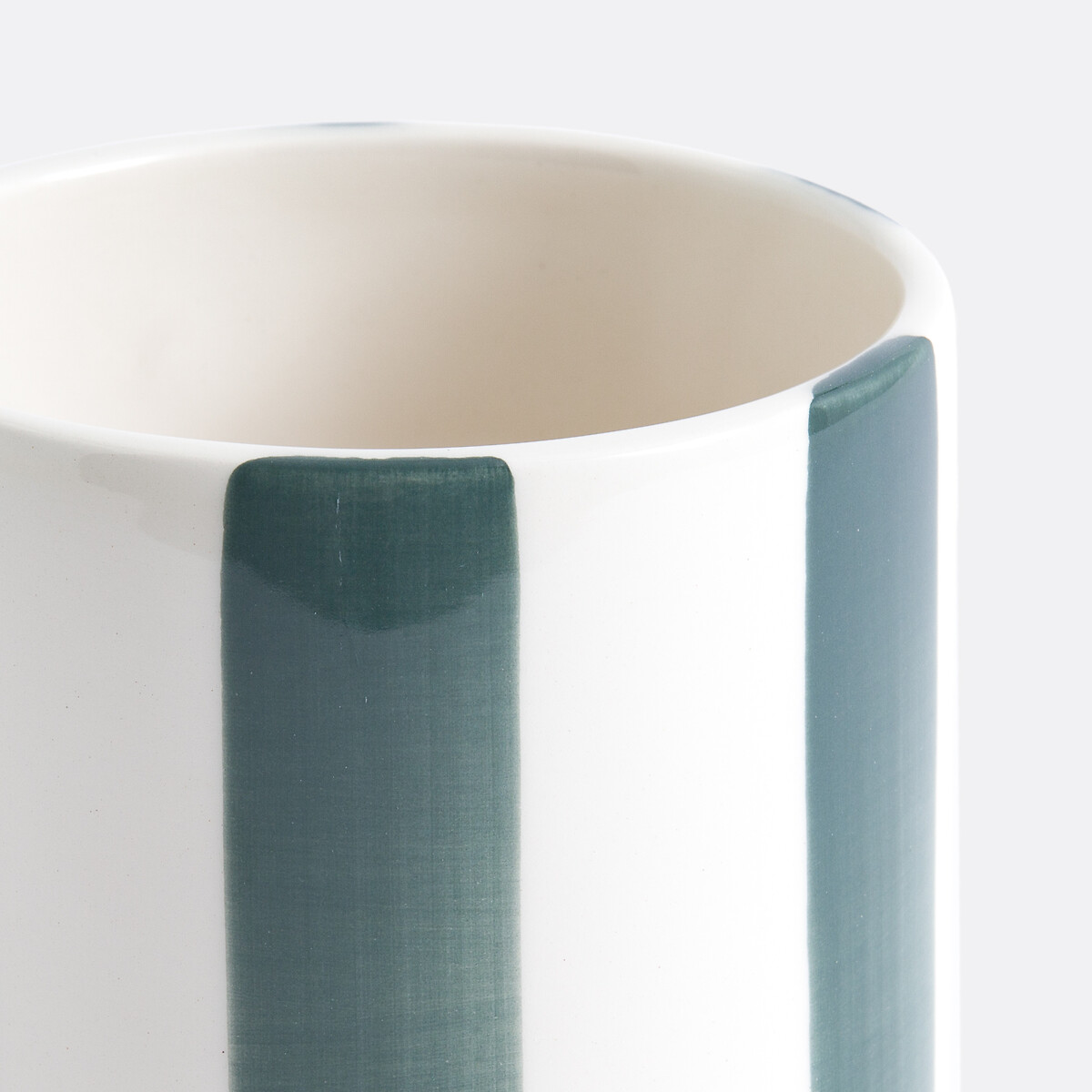 Vase en céramique à rayures, H18 cm, Jaoma vert eucalyptus, LA REDOUTE INTERIEURS