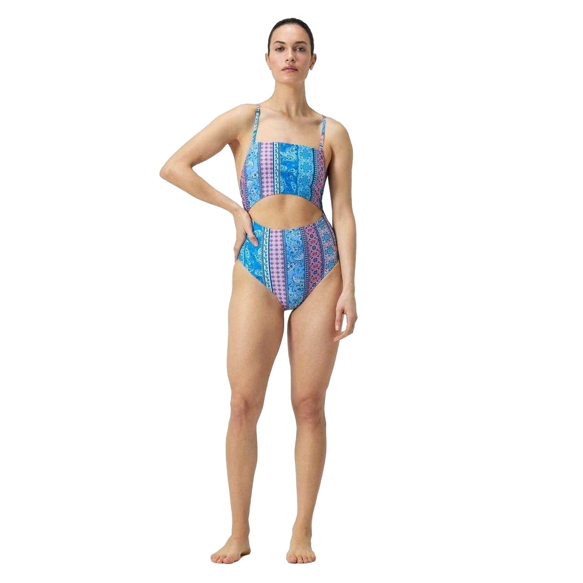 Maillot de bain 1 pièce motif/style cachemire bleu, SPEEDO