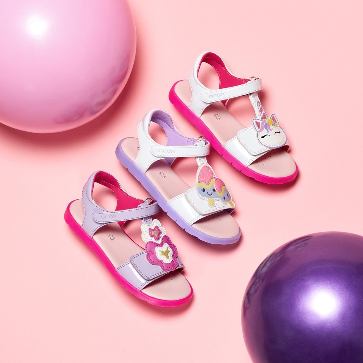 Sandales  J SANDAL JOYFOOT blanc/lilas, GEOX
