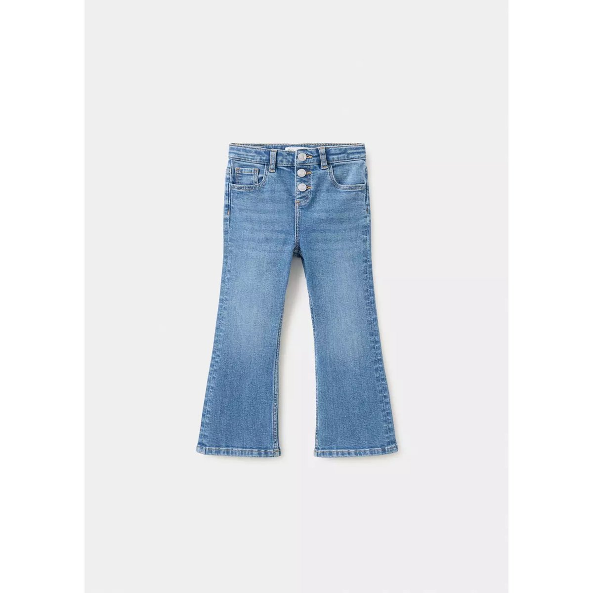 Jean flare triple à bouton bleu moyen, MANGO BABY