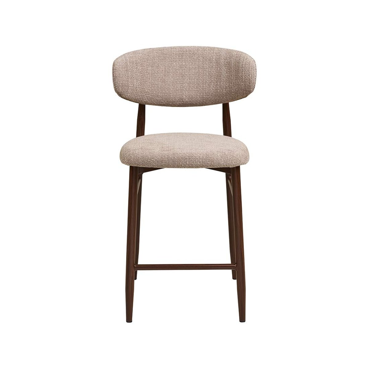 Lot de 2 tabourets en tissu texturé, EDDIE marron / beige, BEST MOBILIER