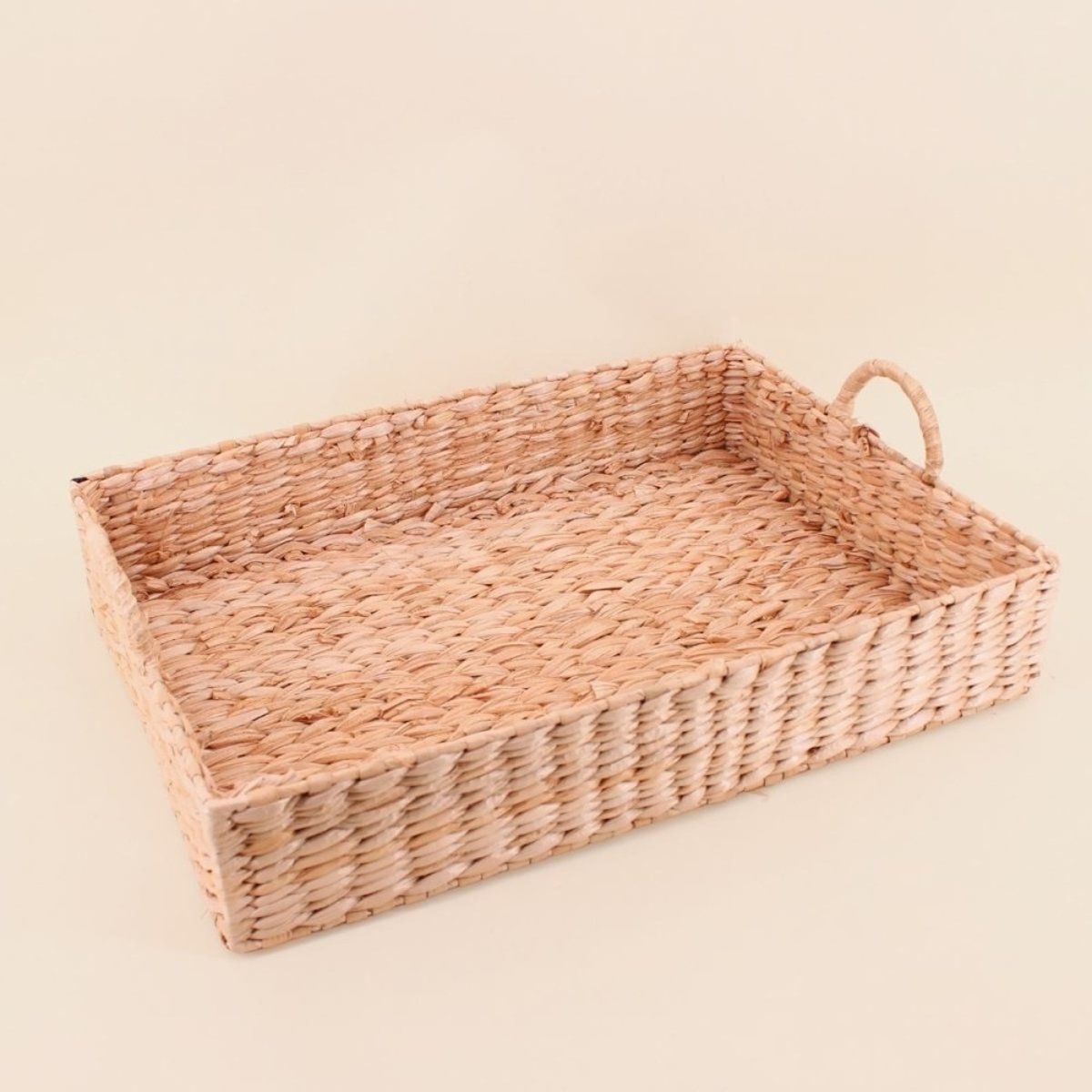 Plateau avec poignées en fibres naturelles 50x35cm naturel, ORNAMI