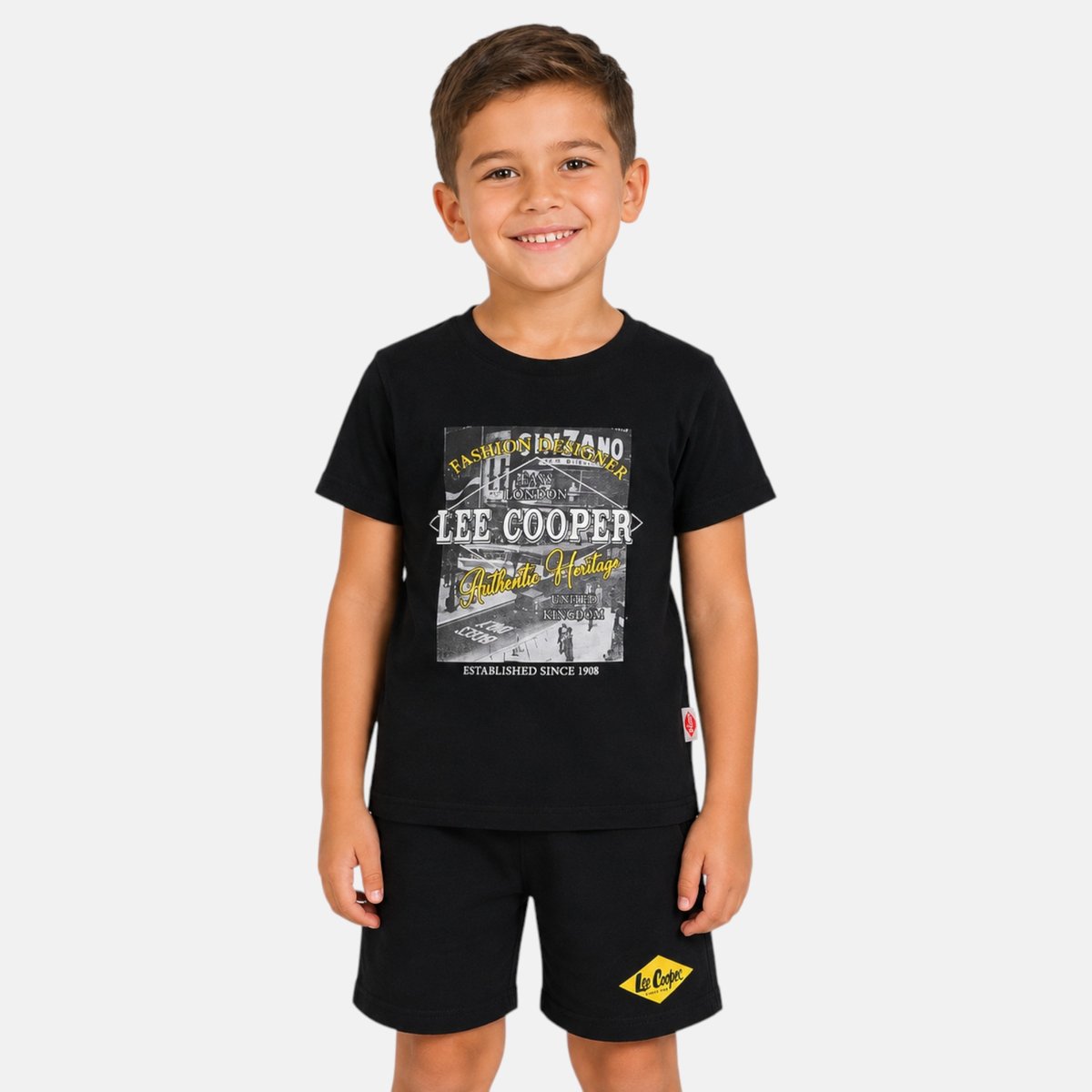 Ensemble t-shirt imprimé et short HOLIDAY noir, LEE COOPER