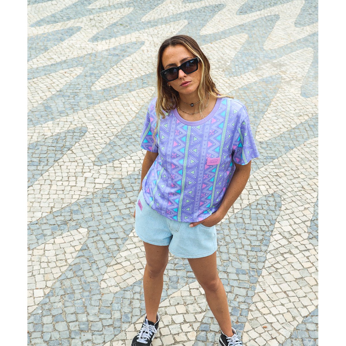 Tee-shirt en coton épais imprimé GEOSURF multicolore, OXBOW