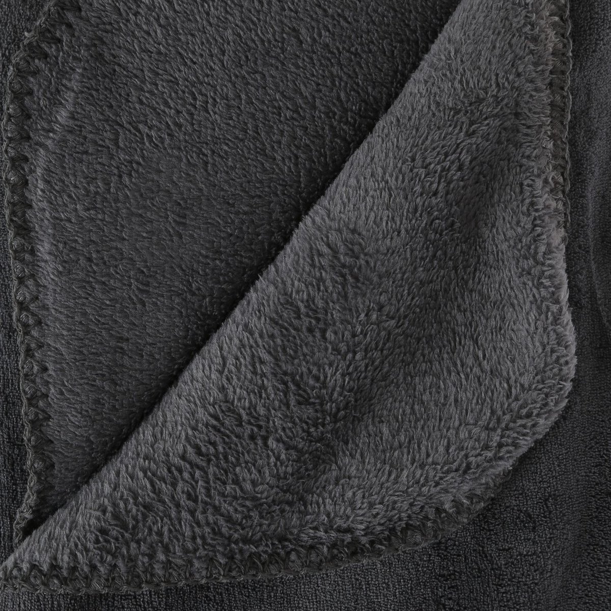 Plaid en microfibre uni gris, ATMOSPHERA