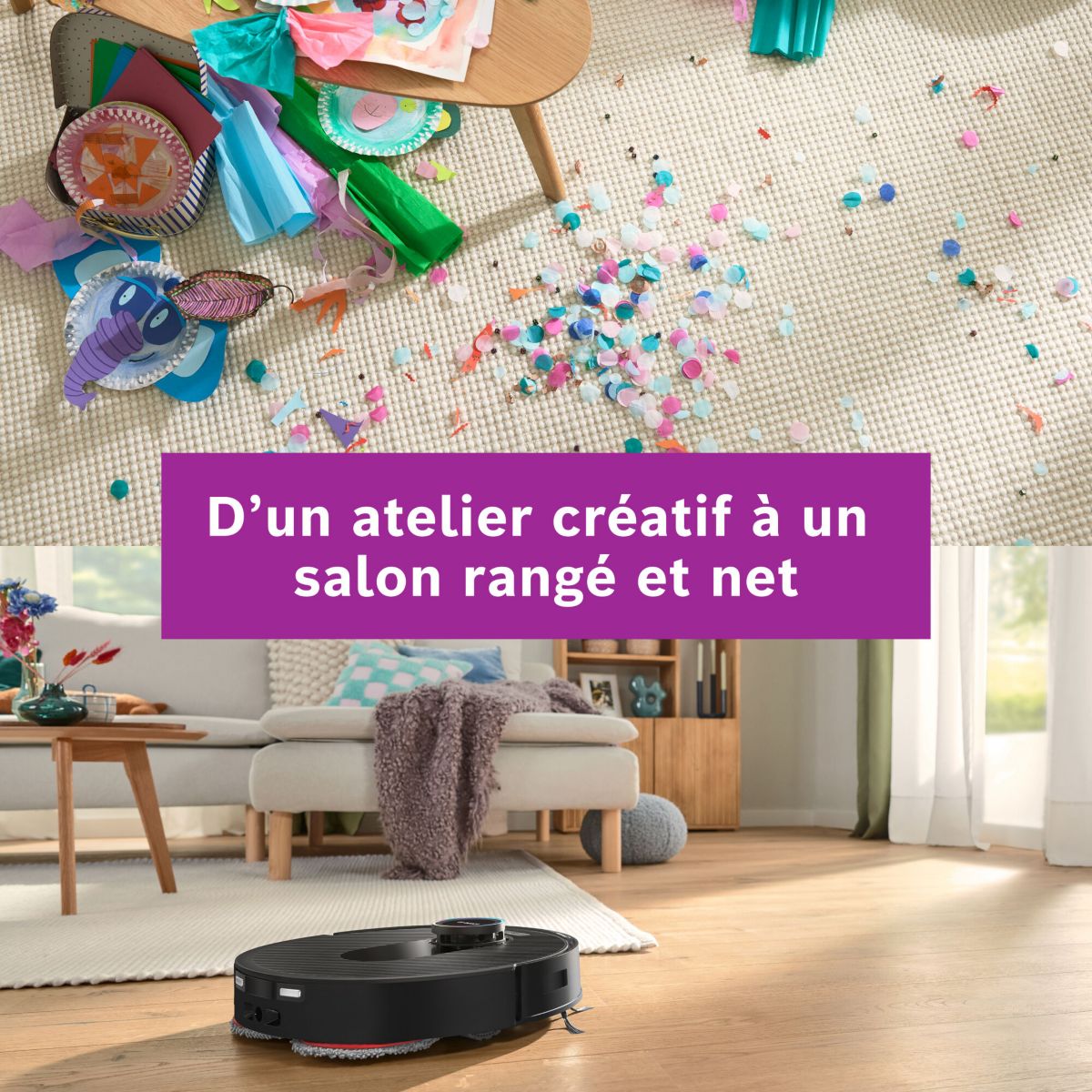 Robot Aspirateur Laveur Spotless Max Noir couleur unique, BOSCH